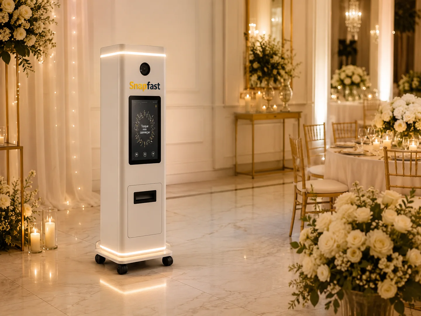 Representação conceitual da Snapfast Go em um casamento