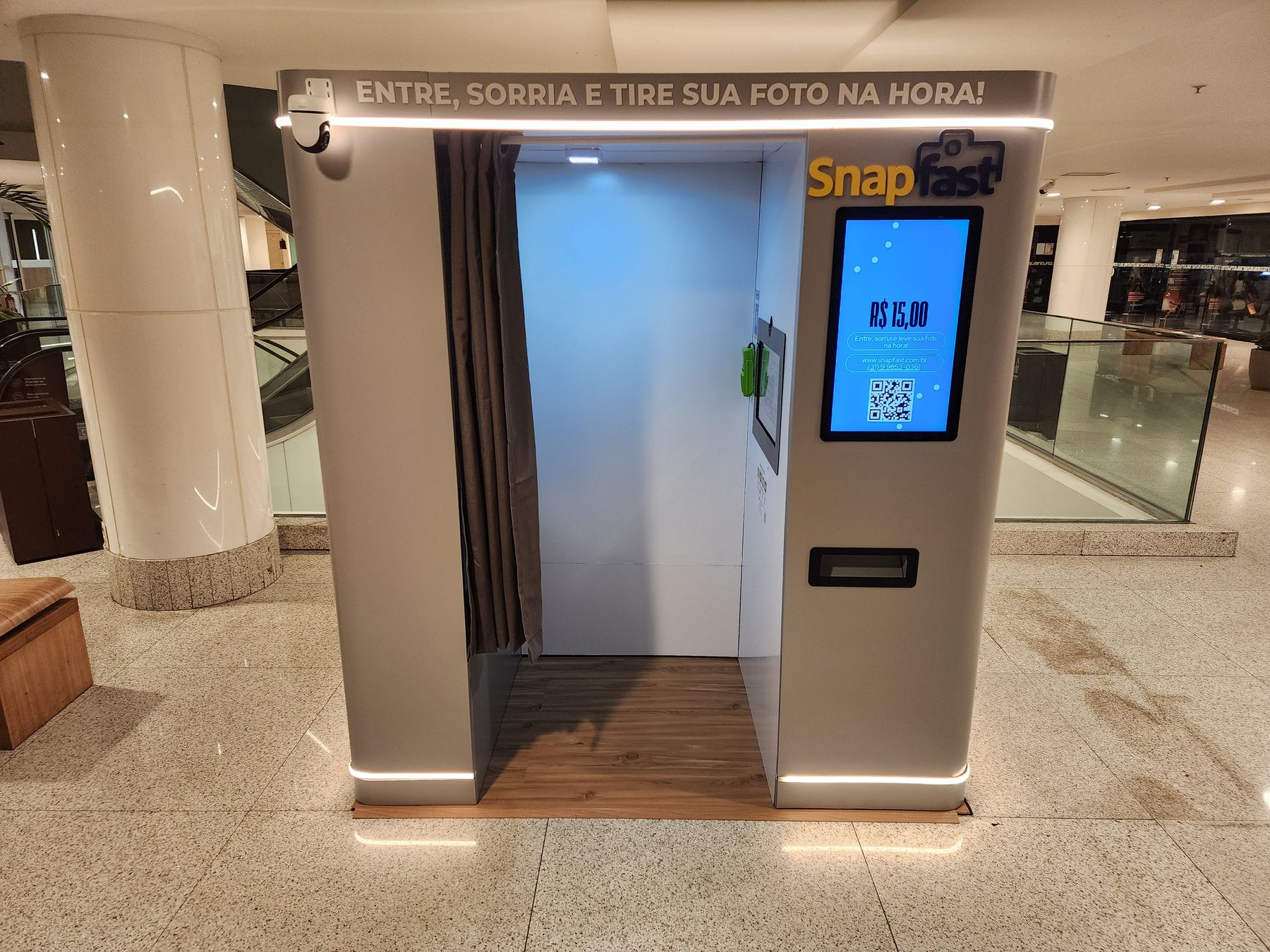 Tela da cabine Snapfast no Boulevard Shopping BH