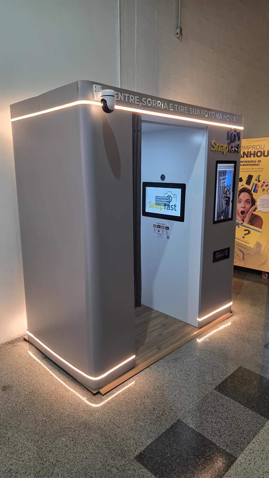 Cabine Snapfast vista em perspectiva